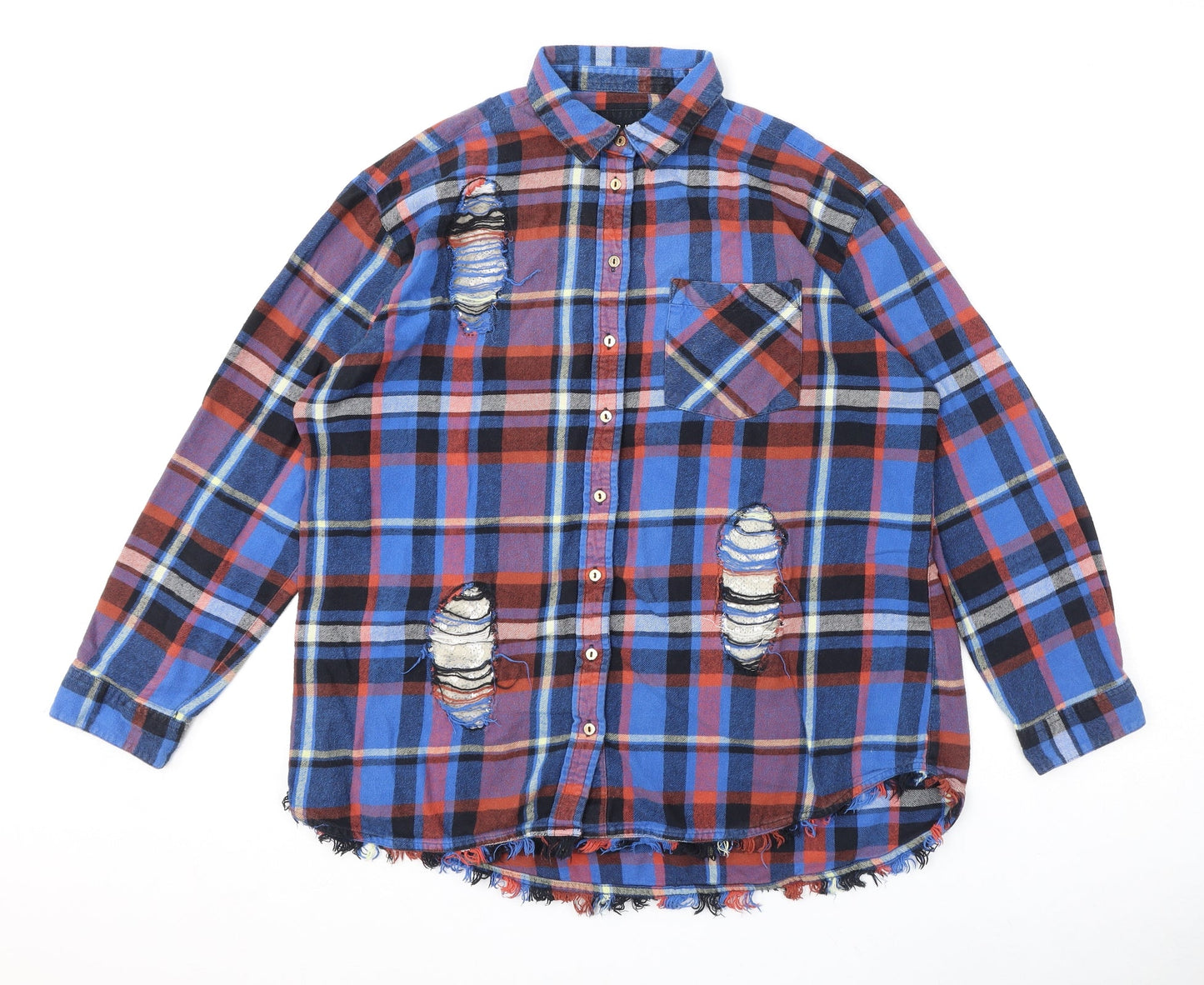 Womens UK Size M River Island Multicoloured Basic Button-Up