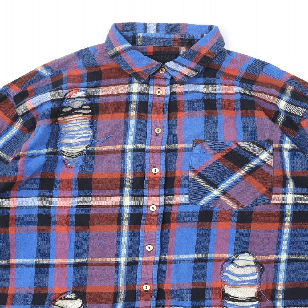 Womens UK Size M River Island Multicoloured Basic Button-Up
