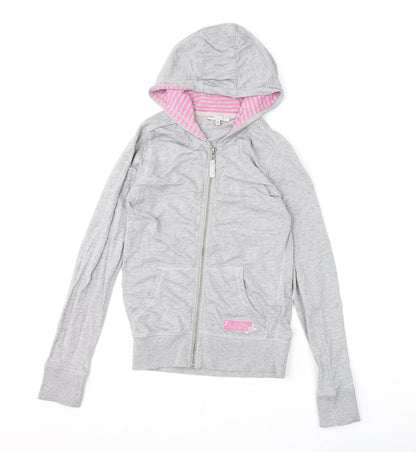 Indigo Girls Grey Cotton Full Zip Hoodie Size 10 Years Zip