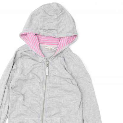 Indigo Girls Grey Cotton Full Zip Hoodie Size 10 Years Zip
