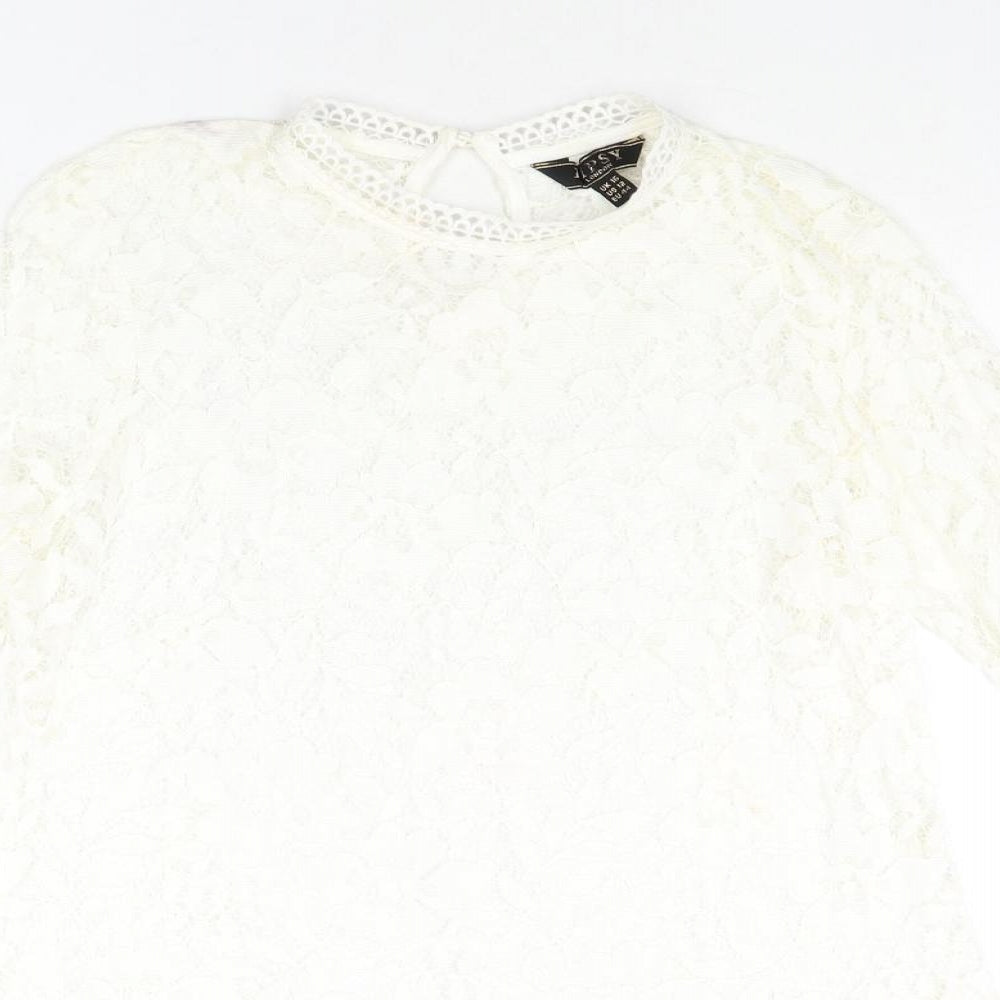 Womens UK Size 16 Lipsy Ivory Basic Blouse