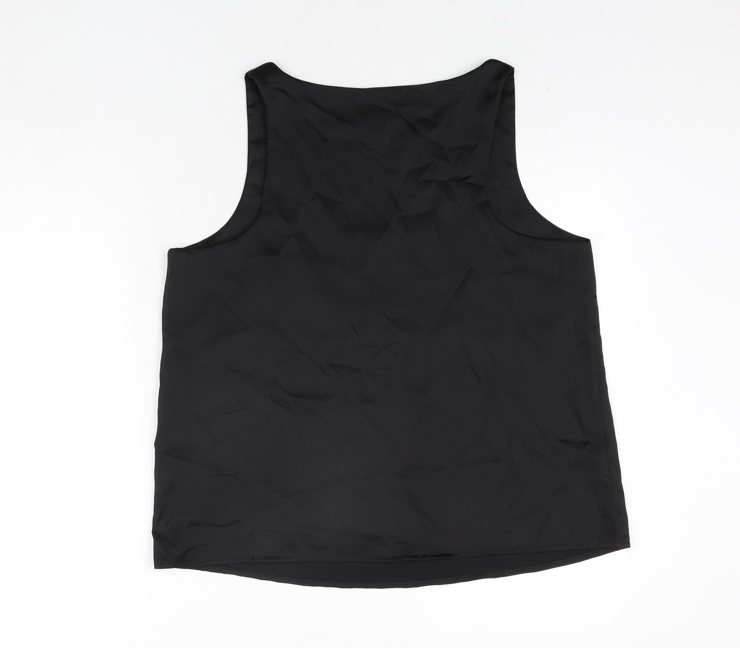 Boohoo Womens Black Polyester Basic Blouse Size 16 Scoop Neck