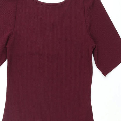 Dorothy Perkins Womens Purple Polyester Bodycon Size 12 Round Neck Pullover