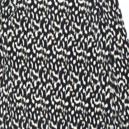 Mamalicious Womens Multicoloured Geometric Polyester Shift Size L Square Neck Pullover - Side Slits Plisse