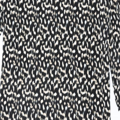 Mamalicious Womens Multicoloured Geometric Polyester Shift Size L Square Neck Pullover - Side Slits Plisse