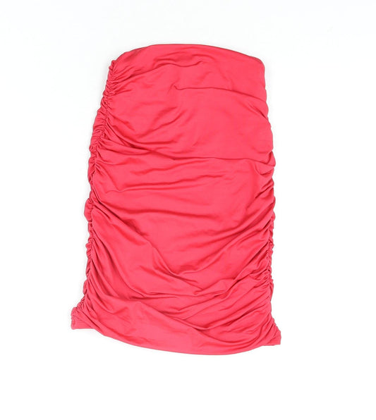 Oh Polly Womens Pink Polyester Bandage Skirt Size 4 - Rouched