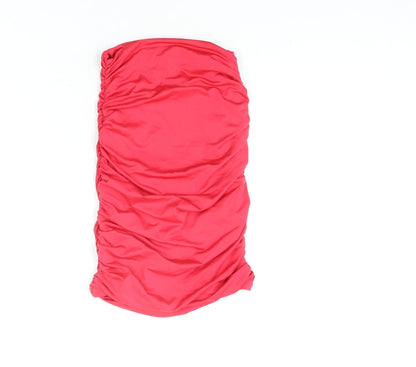 Oh Polly Womens Pink Polyester Bandage Skirt Size 4 - Rouched