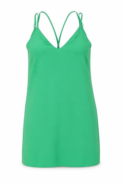 Topshop Womens Green Polyester Mini Size 8 V-Neck Pullover
