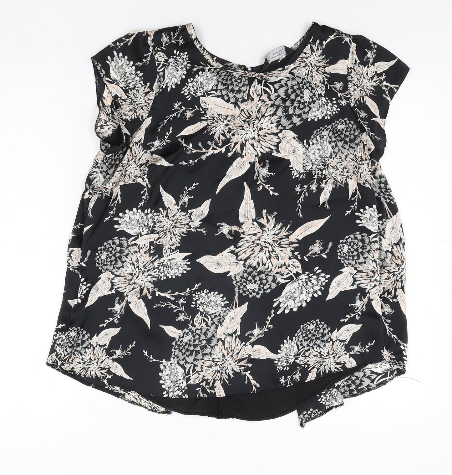 Womens UK Size 12 Dorothy Perkins Black Basic Blouse