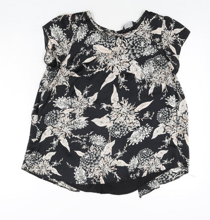 Womens UK Size 12 Dorothy Perkins Black Basic Blouse