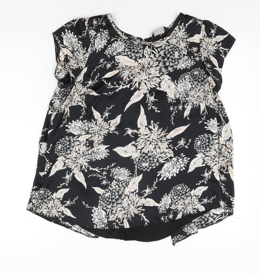 Womens UK Size 12 Dorothy Perkins Black Basic Blouse