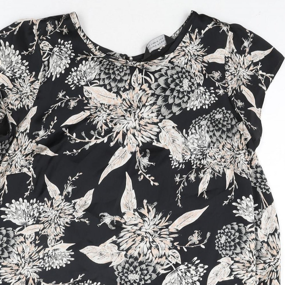 Womens UK Size 12 Dorothy Perkins Black Basic Blouse