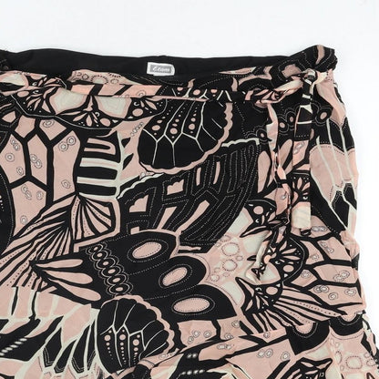 Etam Womens Multicoloured Geometric Viscose Trumpet Skirt Size 12 - Belted