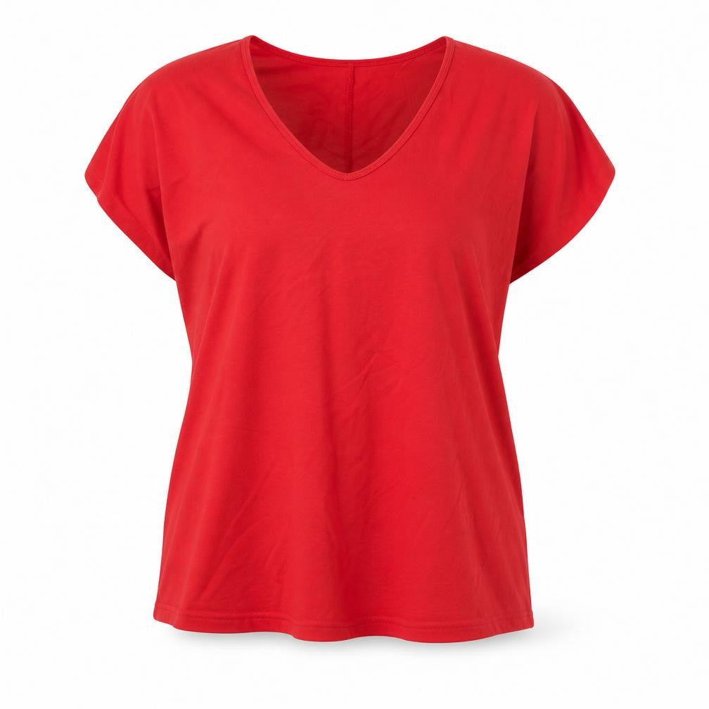 Womens UK Size M Zara Red Basic T-Shirt