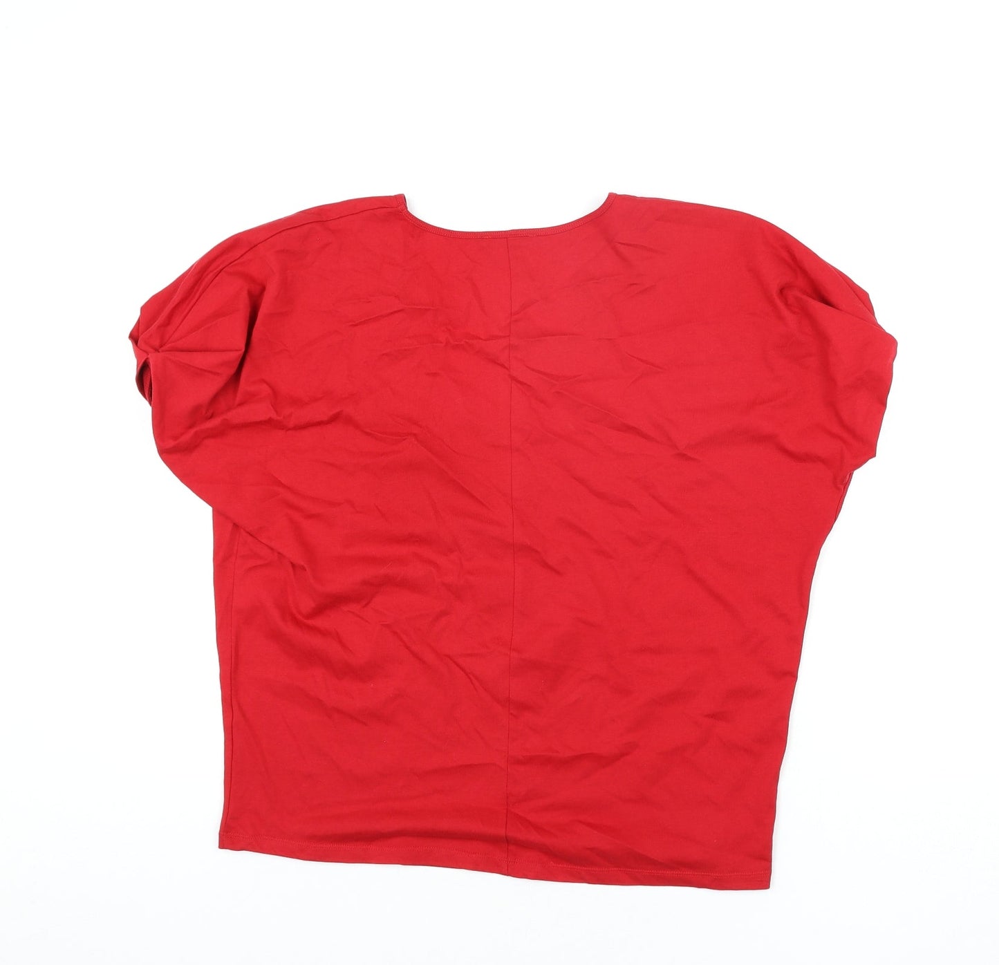 Womens UK Size M Zara Red Basic T-Shirt