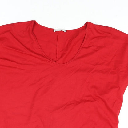 Womens UK Size M Zara Red Basic T-Shirt