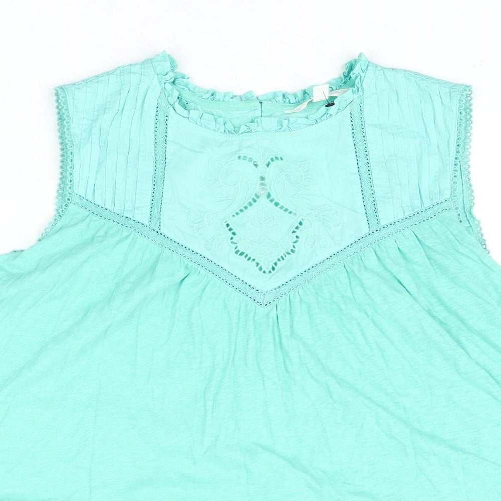 Womens UK Size 12 Per Una Green Basic Blouse