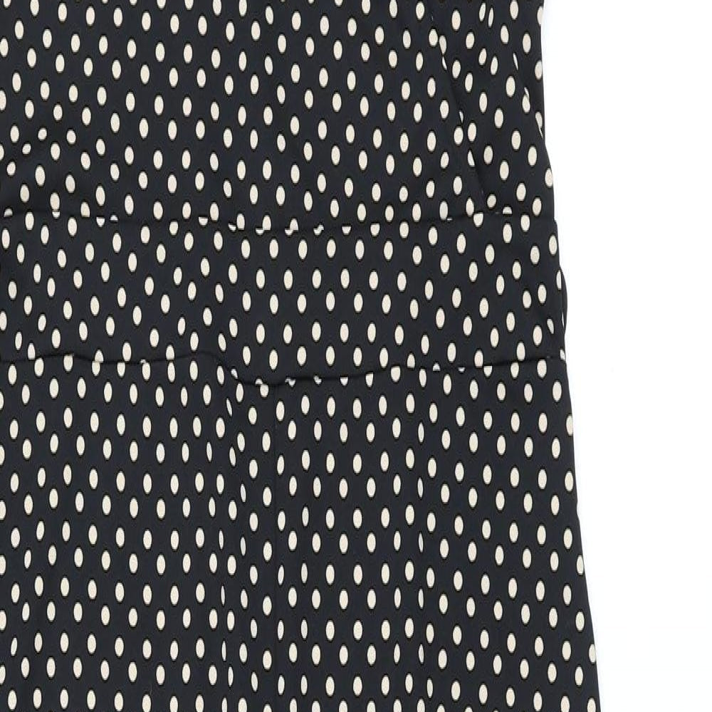 Oasis Womens Black Polka Dot Polyester Jumpsuit One-Piece Size M L28 in Tie