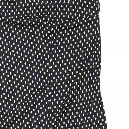 Oasis Womens Black Polka Dot Polyester Jumpsuit One-Piece Size M L28 in Tie