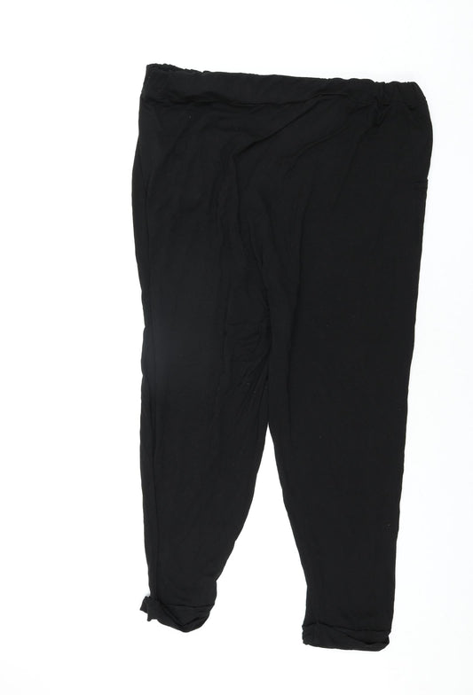 Maine Womens Black Viscose Harem Trousers Size 22 L28 in Regular