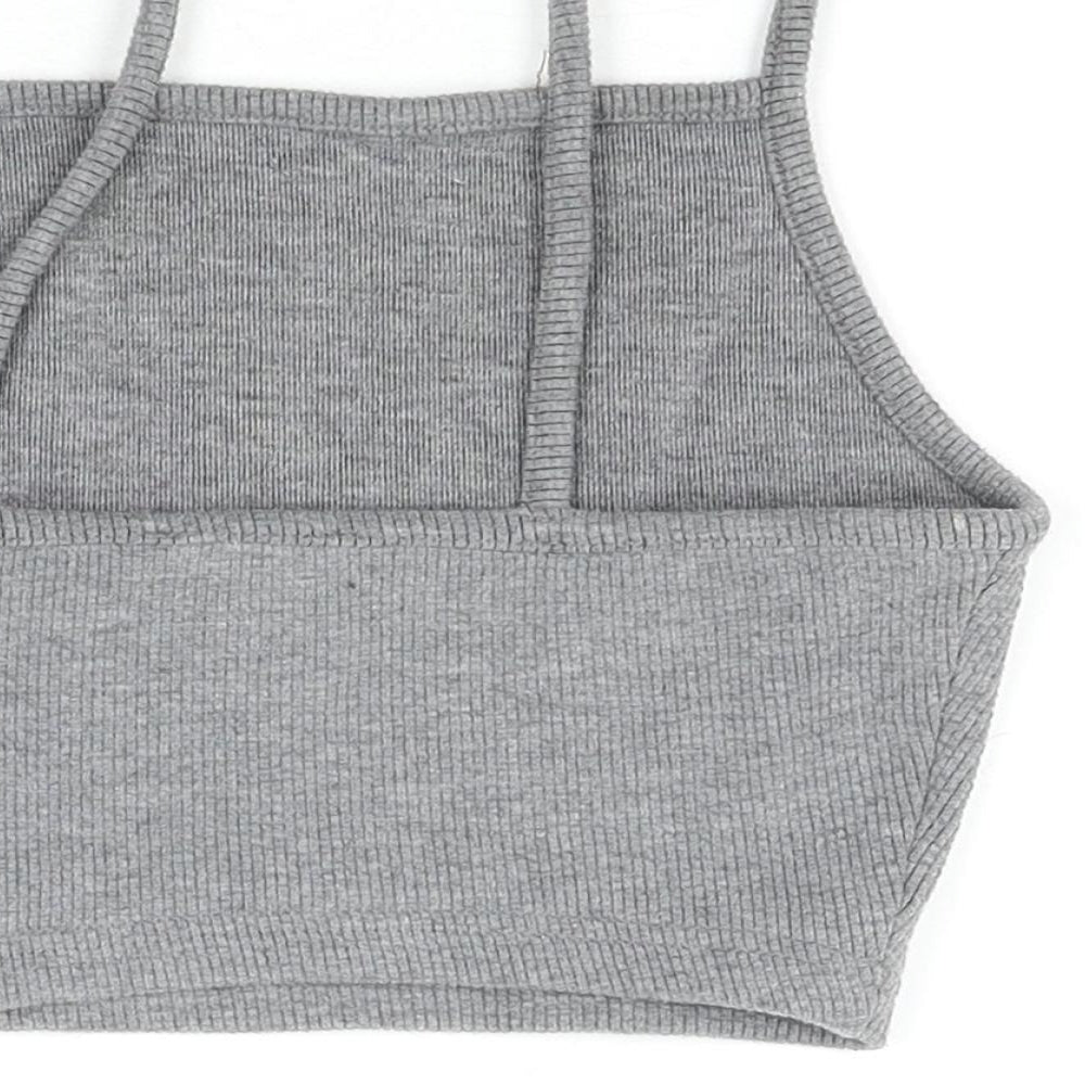 Womens UK Size 6 Topshop Grey Cropped Tank