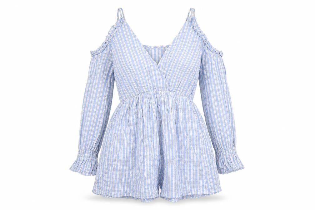 Womens UK Size M Zara One-Piece Blue Playsuit