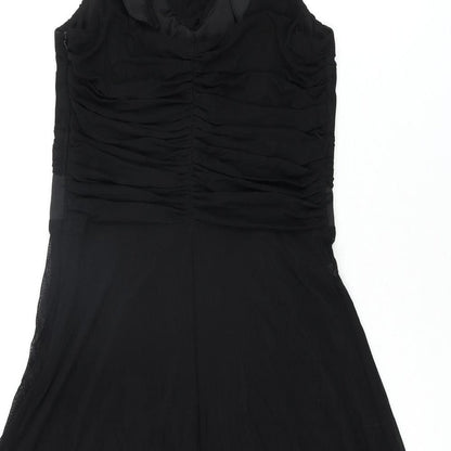 NEXT Womens Black Nylon Fit & Flare Size 12 V-Neck Pullover - Frill