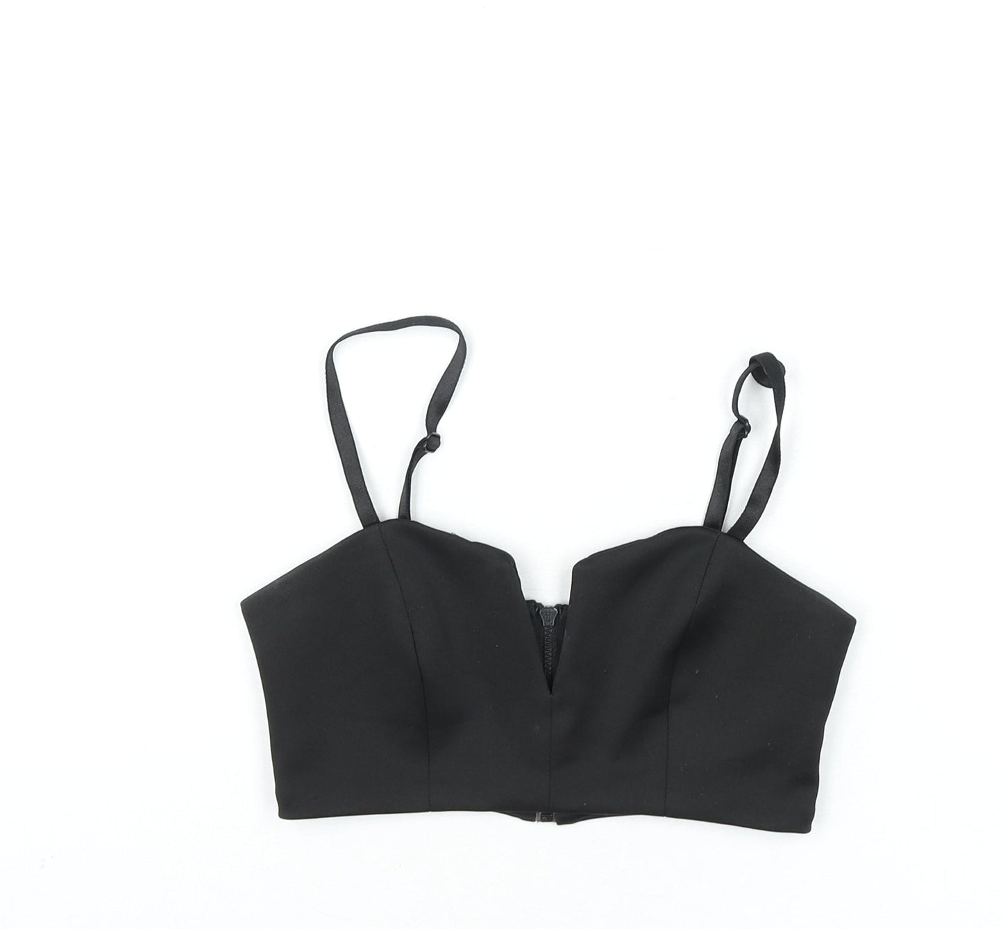 Womens UK Size 8 Topshop Black Cropped Blouse