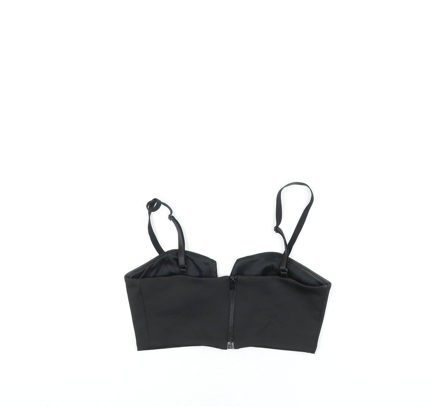 Womens UK Size 8 Topshop Black Cropped Blouse