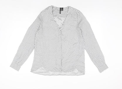 Womens UK Size S Mango White Basic Button-Up