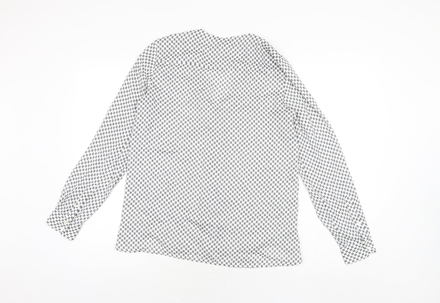 Womens UK Size S Mango White Basic Button-Up