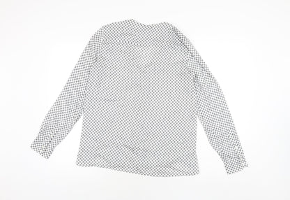 Womens UK Size S Mango White Basic Button-Up