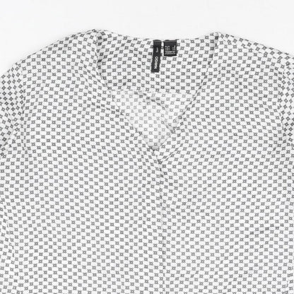 Womens UK Size S Mango White Basic Button-Up
