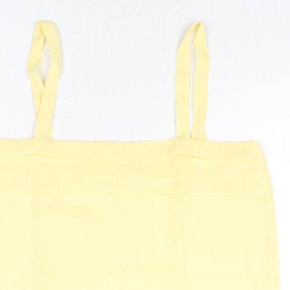 Womens UK Size 14 Classic Yellow Basic Blouse