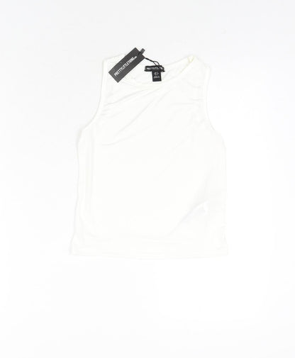 Womens UK Size 6 PRETTYLITTLETHING White Basic Tank