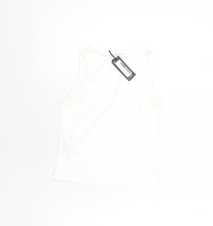 Womens UK Size 6 PRETTYLITTLETHING White Basic Tank