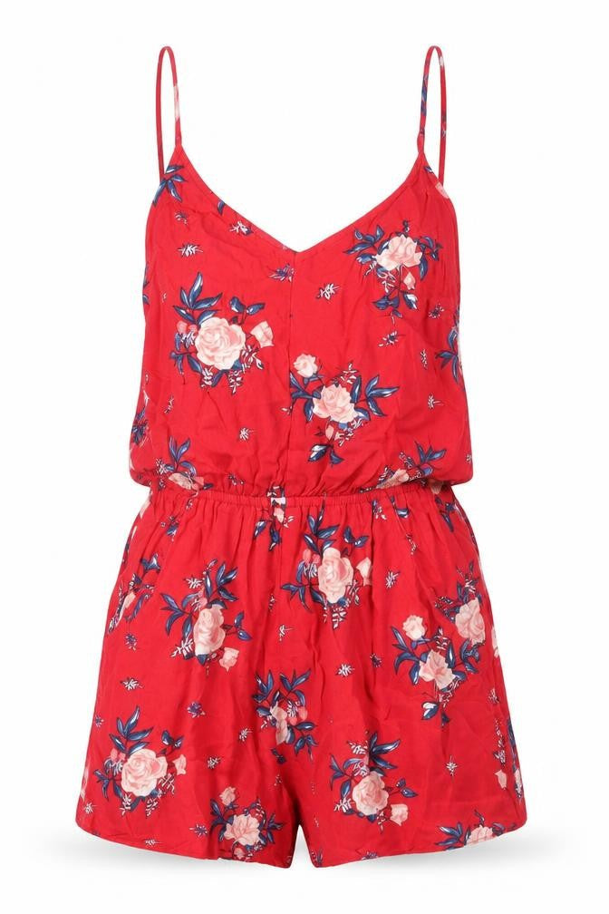 Womens UK Size 6 Divided by H&M One-Piece Red Playsuit