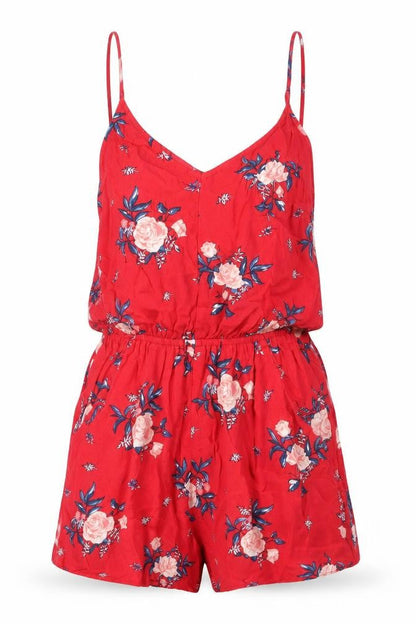 Womens UK Size 6 Divided by H&M One-Piece Red Playsuit