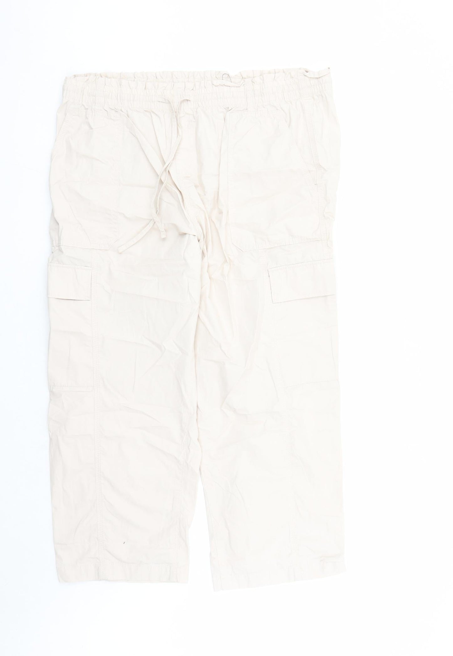 Womens UK Size 20 Marks and Spencer Regular Fit Cargo Beige Trousers