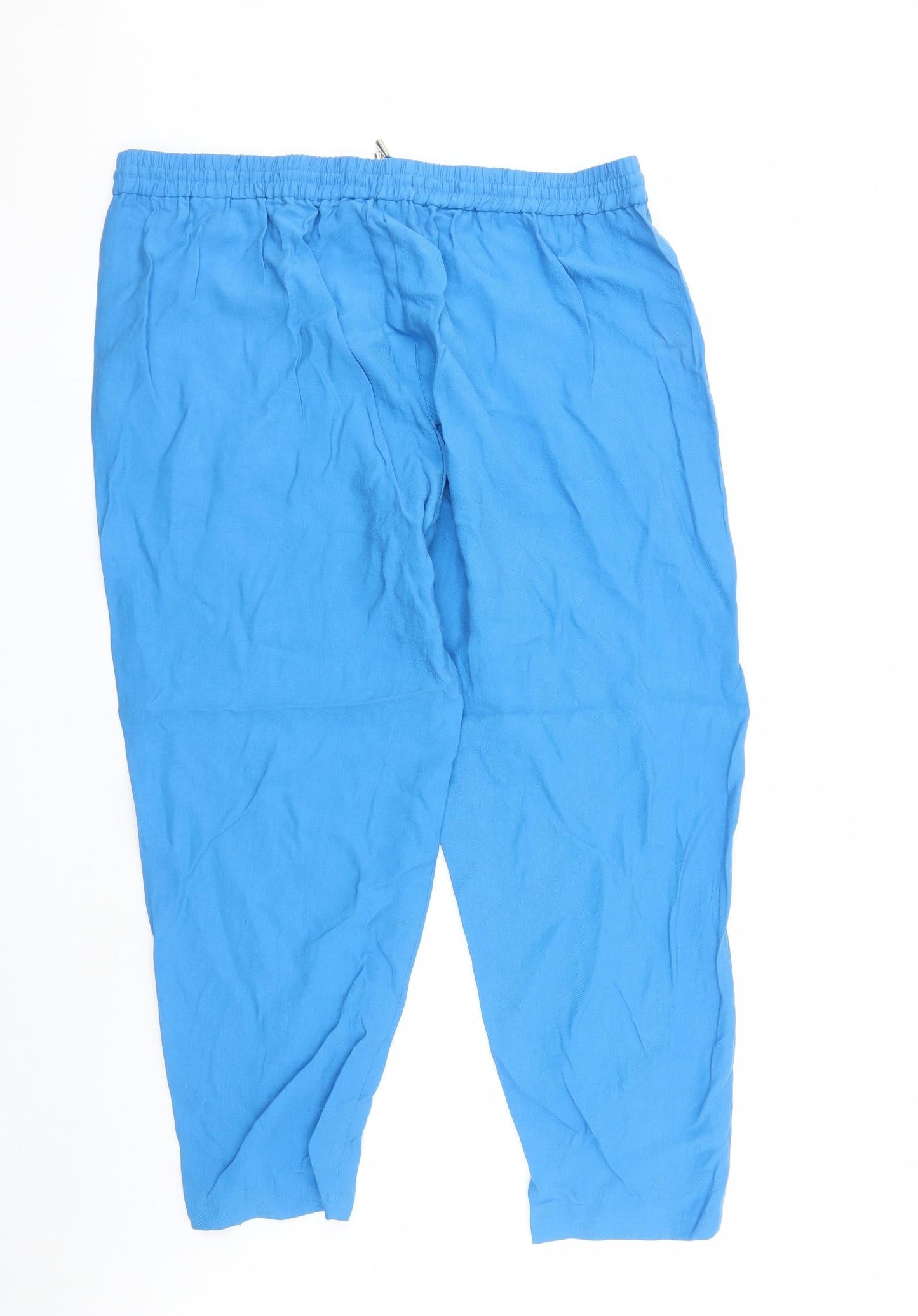Womens UK Size 22 Marks and Spencer Regular Fit Carrot Blue Trousers
