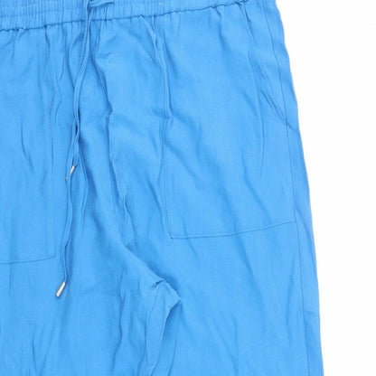 Womens UK Size 22 Marks and Spencer Regular Fit Carrot Blue Trousers