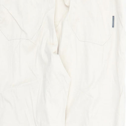 GOODMOVE Womens Beige Polyester Track Pants Trousers Size 24 L26 in Regular Drawstring - Elasticated Waist Pockets