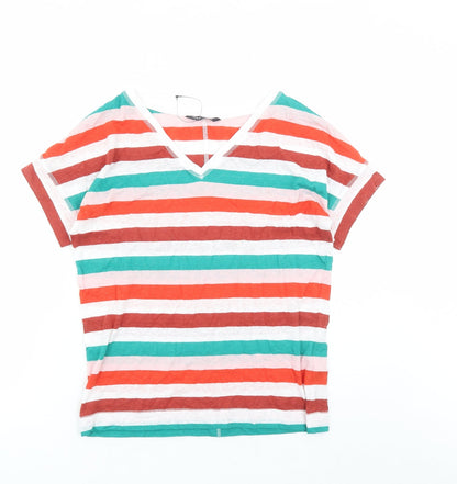 Womens UK Size 8 Marks and Spencer Multicoloured Basic T-Shirt