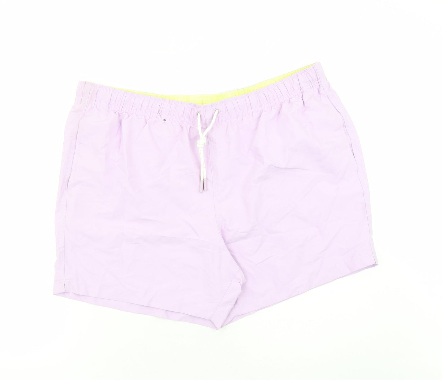 Marks and Spencer Mens Purple Polyester Sweat Shorts Size 3XL L6 in Regular Drawstring - Elasticated Waist Swim Shorts Pockets