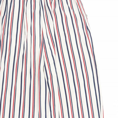 Womens UK Size S Zara Regular Fit Cropped Ivory Trousers