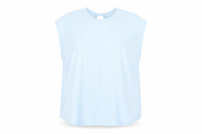 Marks and Spencer Womens Blue Polyester Basic T-Shirt Size 16 Round Neck Pullover