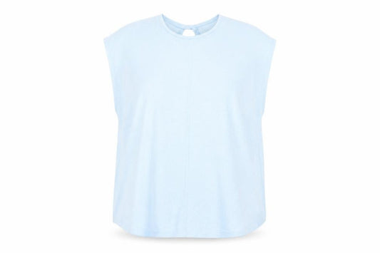 Marks and Spencer Womens Blue Polyester Basic T-Shirt Size 16 Round Neck Pullover