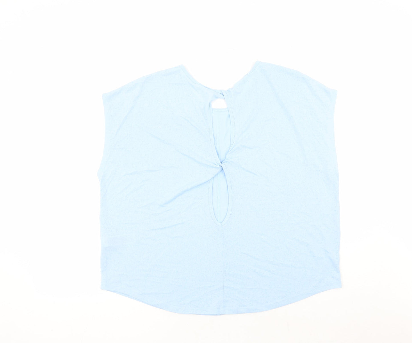 Marks and Spencer Womens Blue Polyester Basic T-Shirt Size 16 Round Neck Pullover