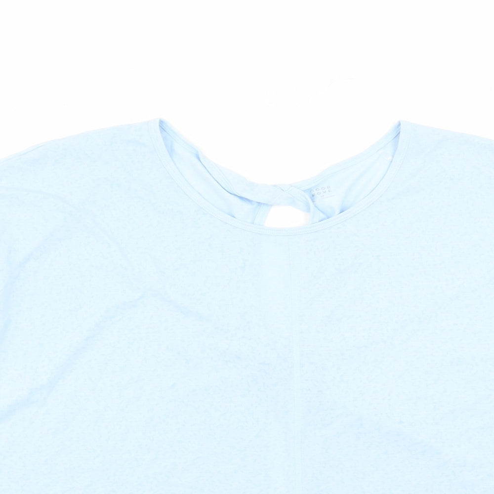 Marks and Spencer Womens Blue Polyester Basic T-Shirt Size 16 Round Neck Pullover