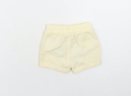 Marks and Spencer Boys Yellow Striped Cotton Sweatpants Trousers Size 0-3 Months - Elasticated Waist Swim Shorts